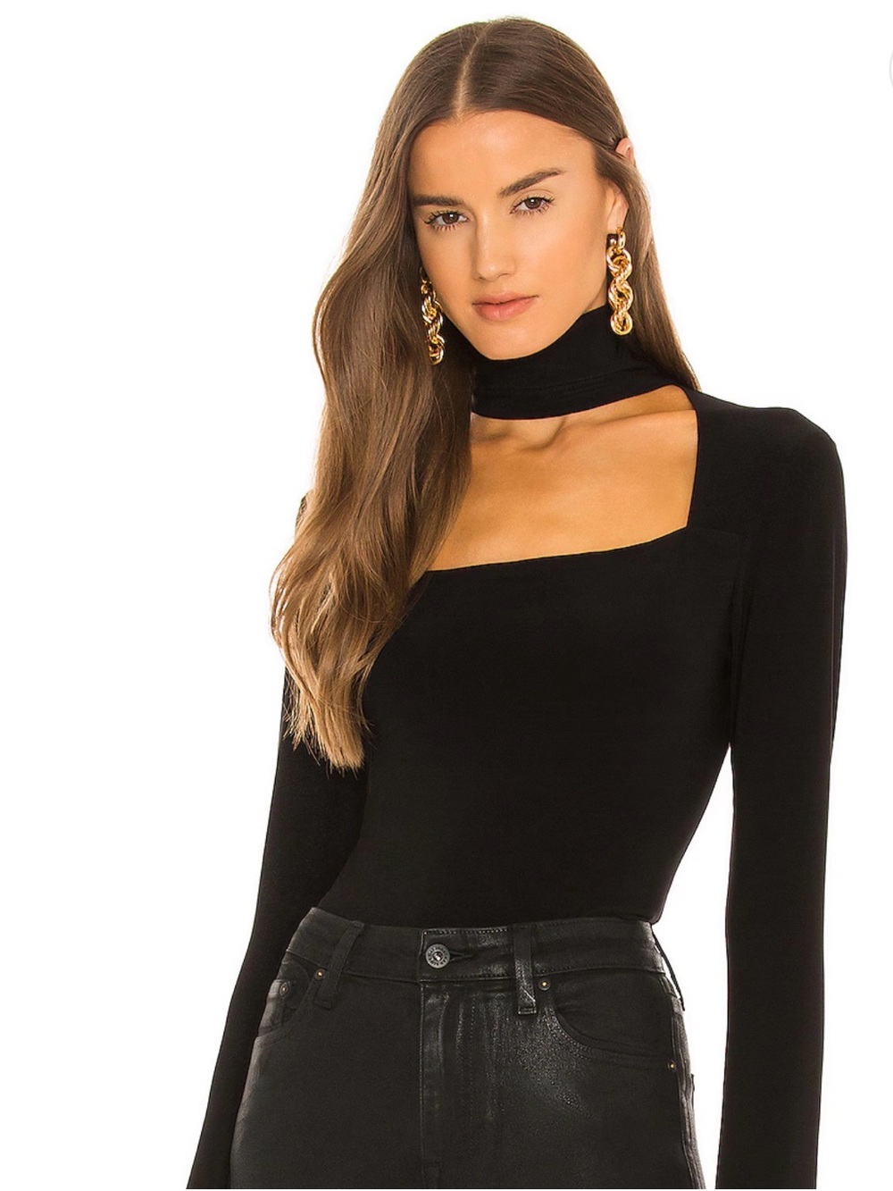 Norma Kamala long sleeve sweetheart turtle top